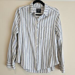 Striped Blue and White Men's Shirt